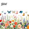 Beschädigungsfreier Glasaufkleber Bunte Blume Schmetterling Fensterfolie Wasserdicht PVC Statischer Aufkleber Abnehmbar Ohne Klebstoff für Haus Schlafzimmer Küche Dekoration