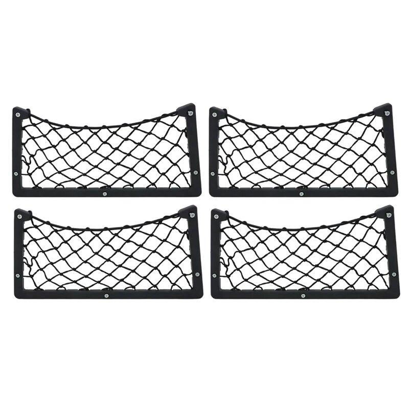 

36*18 см сетка для хранения автомобиля, дверная панель, кемпинговый автобус, крепление на спинку сиденья, органайзер, сетчатый держатель для телефона, сумка для хранения, карман для кошелька, ключей 4PCS