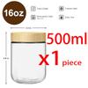 16oz Glass Jars with Airtight Bamboo Lids,Overnight Oats Containers,Wide Mouth Mason jars for Salad,Yogurt,Sugar,Snacks,Spices