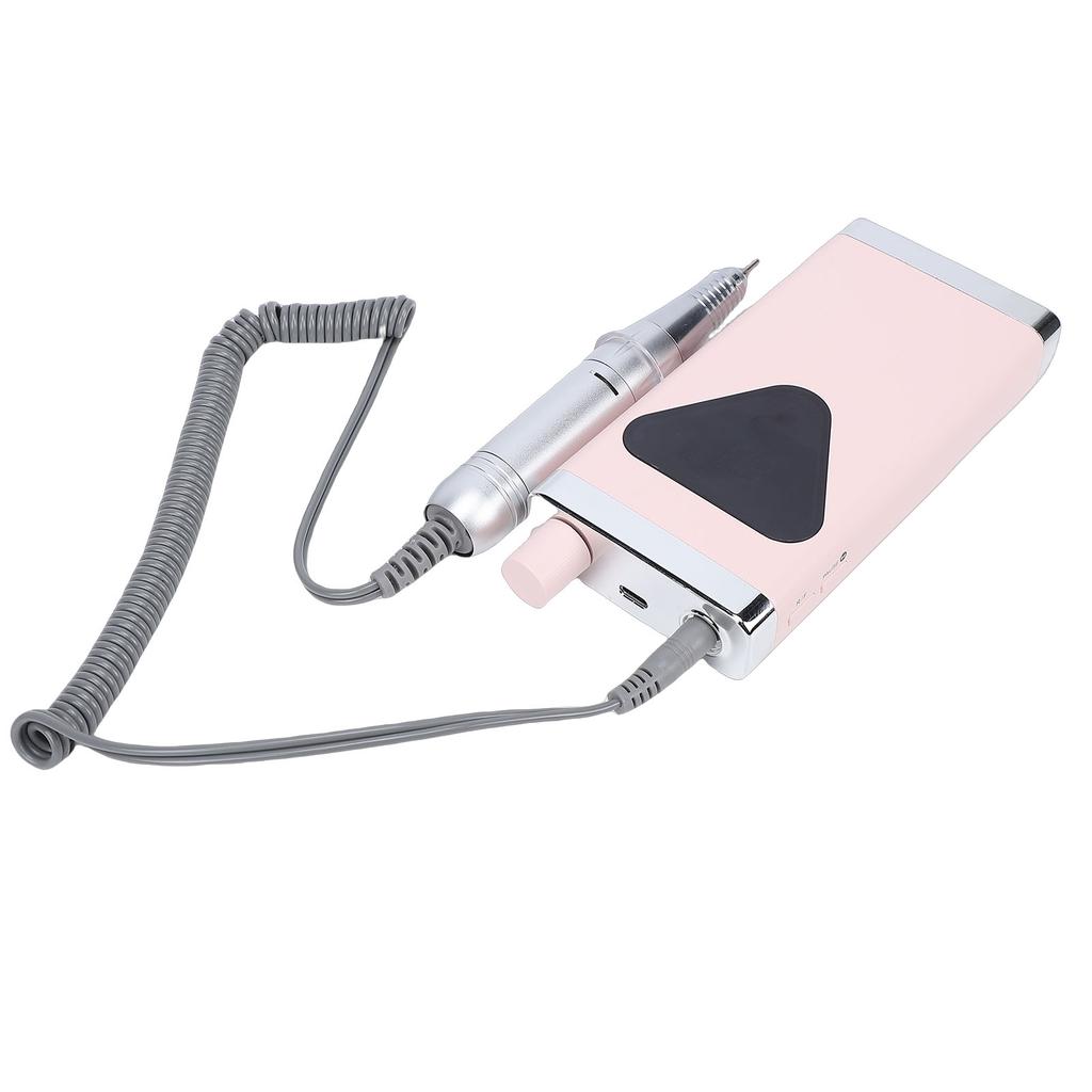 Electric Nail Drill 45000RPM Rechargeable Cordless Nail File Machine with LED Display for Acrylic Gel Pink