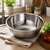 Stainless Steel Soup Bowl 12/14/16/18/20/22/24cm Silver Vegetable Washing Basin Large Capacity Heighten Salad Bowl