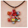 Les Trésors De Lily [R1346] - Multicolored 'Columbine & Harlequin' Handcrafted Necklace - 28x25 Mm (puzzle)