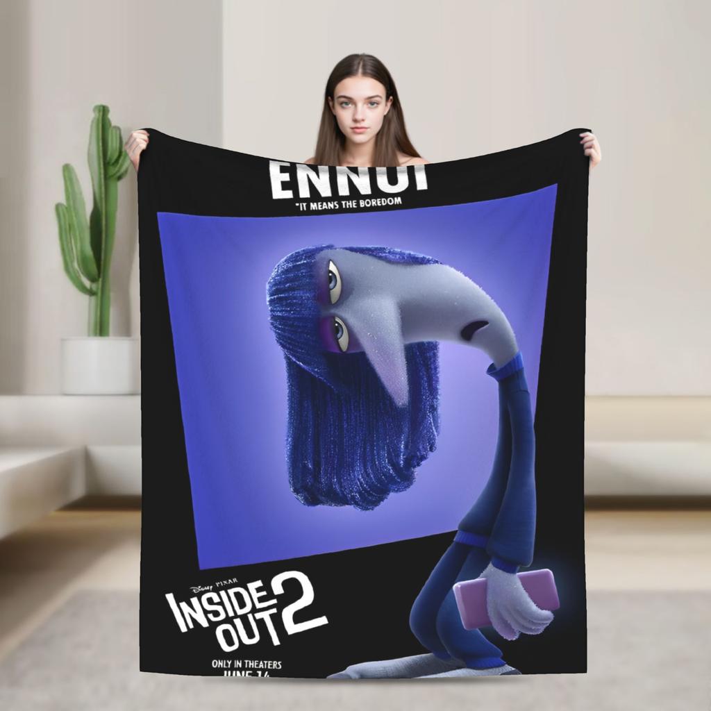 Inside Out 2 Cartoon  Blanket  Travel Office Flannel Throw Blanket For Outdoor Super Warm Custom Quality Bedspread