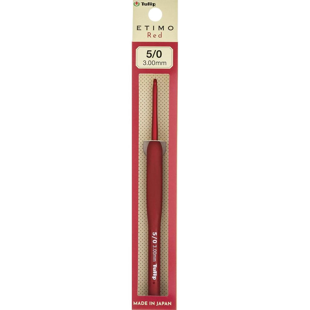 Crochet hook Red Cushion Grip Crochet Hook Tulip Red TED050 "ETIMO (Etimo Red) 5/0"
