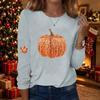 Women's Casual Long Sleeve Round Neck Halloween Print Top