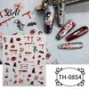 Salon Nail Accessories 6 Sheets Halloween Stickers for Women, Pumpkin Ghost Bat Skull Women Manicure Decoration Decals, Art Home Supplies