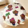 Hello Kitty Adventure 8 Ribs 3Fold Black Glue Uv Protection Umbrella Sun Protection Rainproof Compact Folding Umbrella For Travel Daily Use C923998