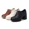 Fashion AIYUQI Women High Heels Autumn New Genuine Leather Platform Women Business Dress Shoes Lace-up British Style Office Shoes Women