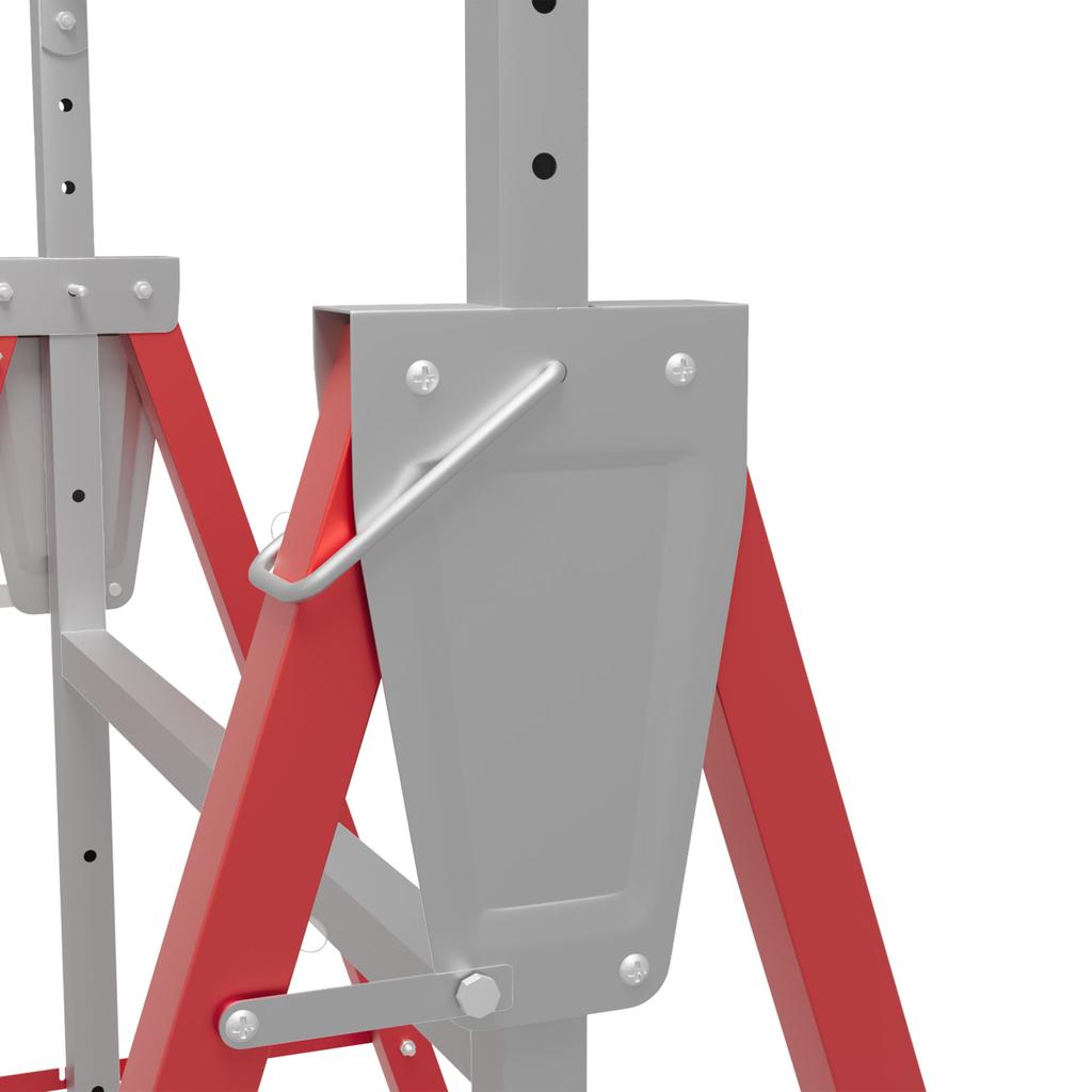 2 X Trestle, Support Trestle, Steel, Red