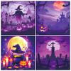 12 Purple Dream Halloween Material Paper Witch Castle Diy Handbook Scrapbook Collage Backing Paper Material
