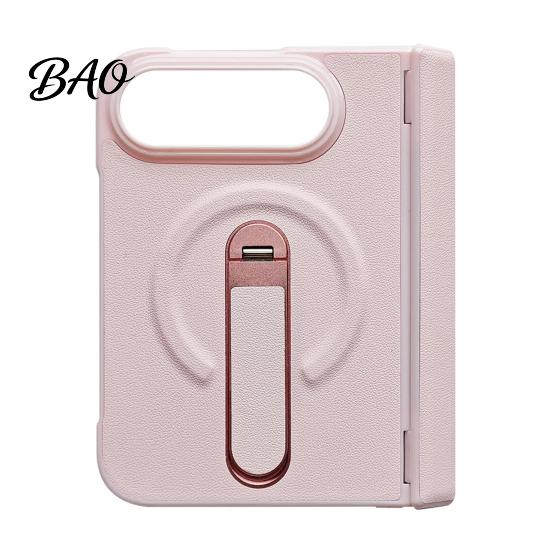 Folding Phone Case with Screen Protector Faux Leather for iPhoneDuo, Protective Cover Hinge Protection, Scratch Resistant Shell Magnetic Built-in And