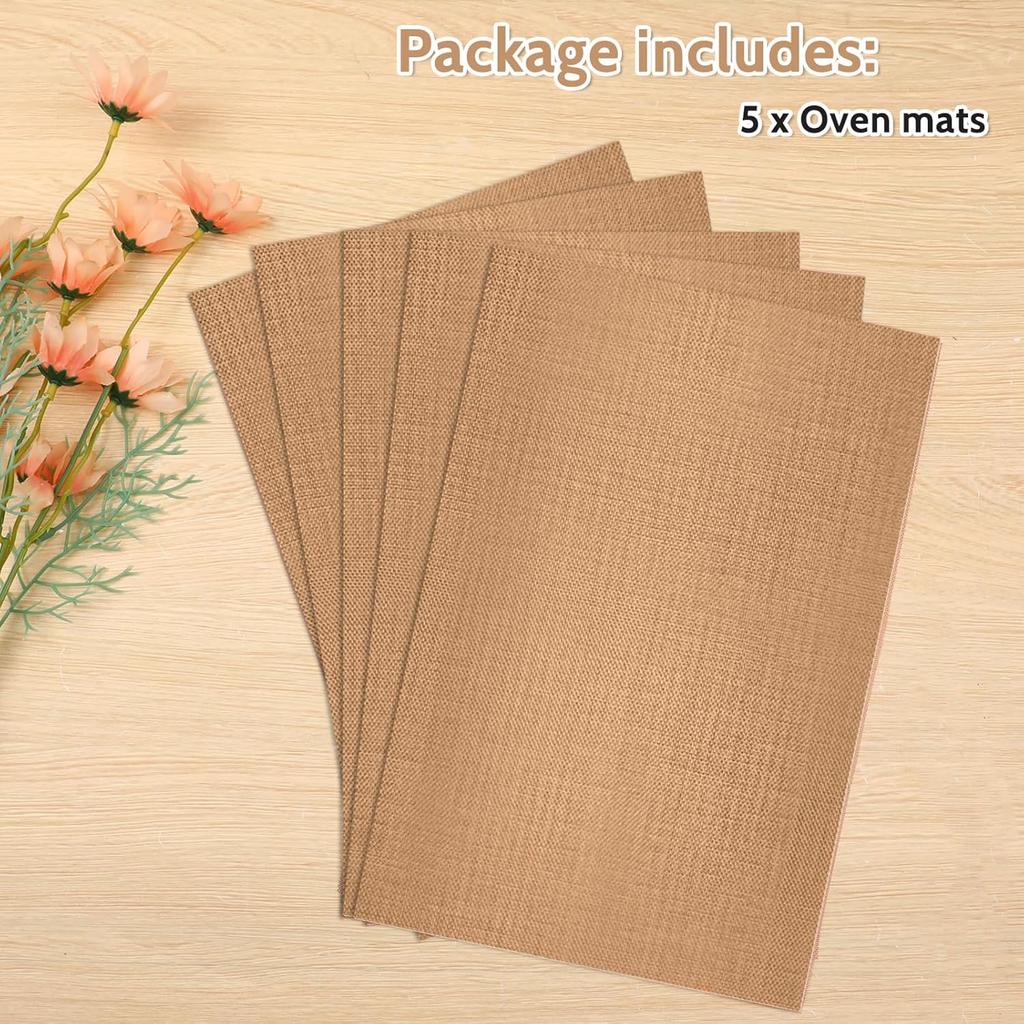 Clay Mat 5 Pack Non Skid Mat Nonstick Heat-Resistant Polymer Clay Craft Mat for DIY Crafts Projects, Clay Pottery, Bake Clay Tool Oven, 11.8 x 7.9