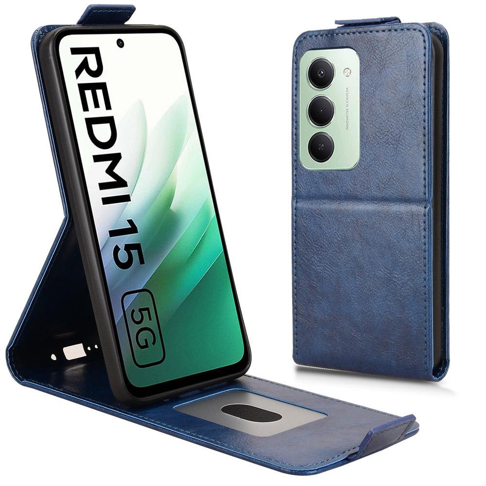 Pour Xiaomi Redmi 15 4G (UE) (171mm) Étui Support Fermoir Magnétique Rabat Vertical Housse de Téléphone en Cuir avec Porte-Cartes