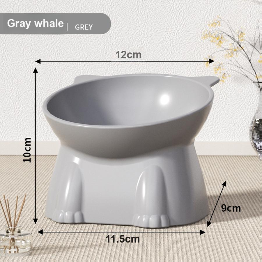 Large Capacity Cat Food Bowl Plastic Elevated Cat Bowl Anti-Spill Pet Water Bowl for Cats