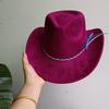 Cowboy Hat Suede Solid Color Men and Women Wide Brim Jazz Hat Outdoor Sun Hat Suitable for All Kinds of Parties Knigh