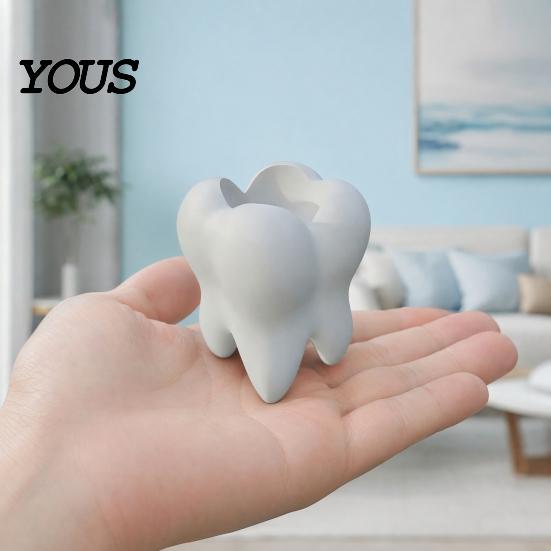 Decorative Storage Box Tooth Shape Toothbrush Holders for Bathrooms, Creative Pen Holder Desktop, Home Decor Small Organizer