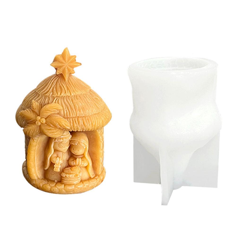 Forma silikonowa w kształcie domu Forma na świece świąteczne do robienia świec mydlanych gipsowych Dekoracje świąteczne