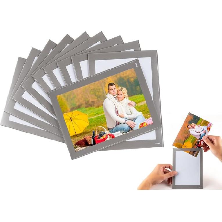 Magnetic Picture Frames with Black Border(4"X6",10 Pack),Magnet Photo Frame Pockets/Postcard Holder,Decorations for