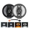 7 Inch Car Motorcycle LED Headlight with DRL Turn Signal Low Beam High Beam 7   Round Headlight Replacement for Jeep