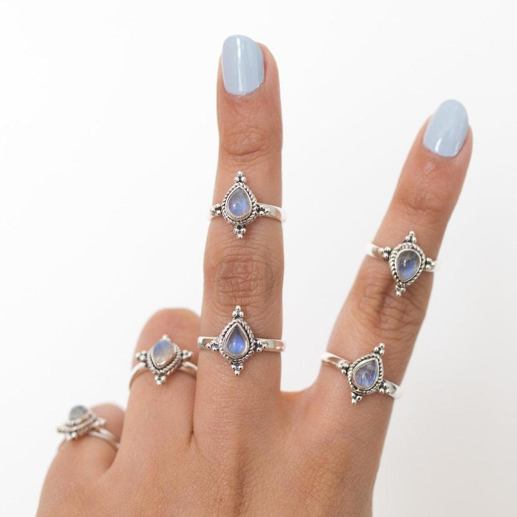 Five Finger Baguette Birthstone Ring by Sunrise Jewelrs • Best Friend Gift • Anniversary Gift • Adjustable Personalized Gemstone Ring