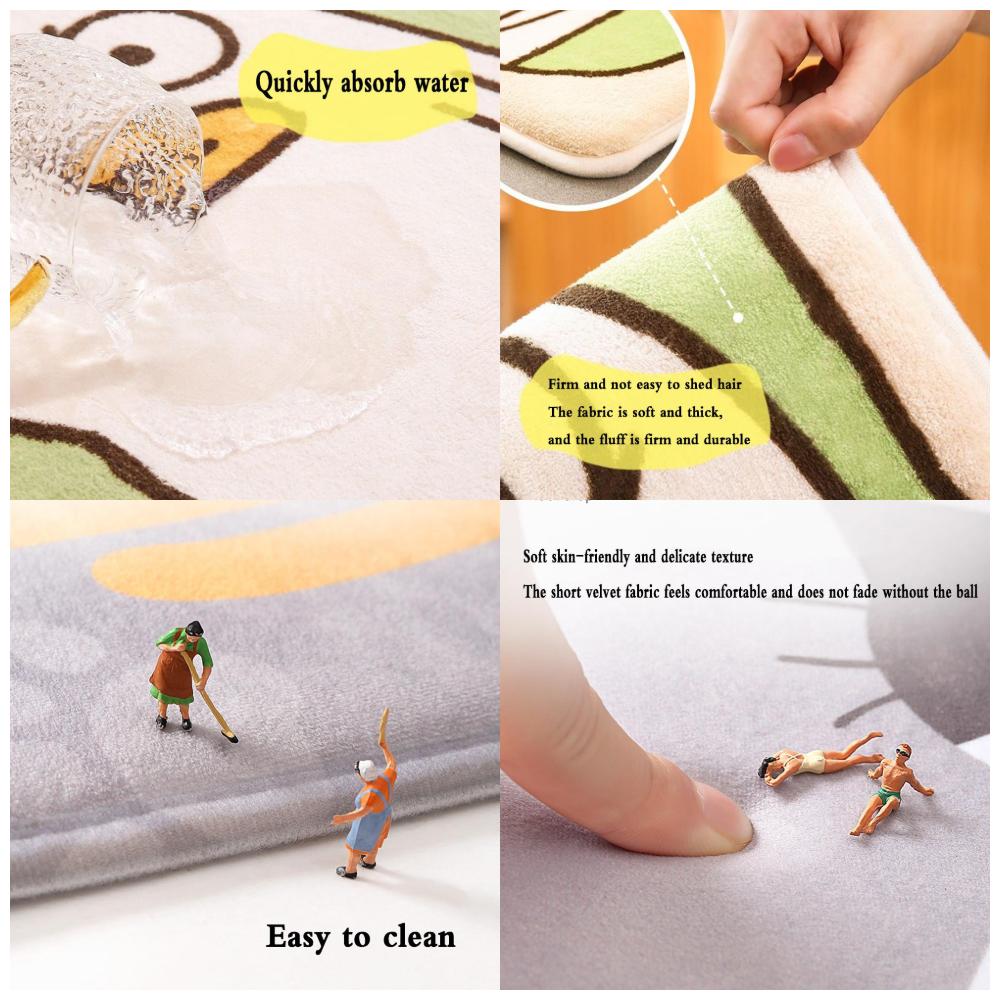 Beautiful Wood Floor Mat Bathroom Mat Kids Room Bedroom Decoration Balcony Anti-Slip Doormat Living Room Welcome Rug