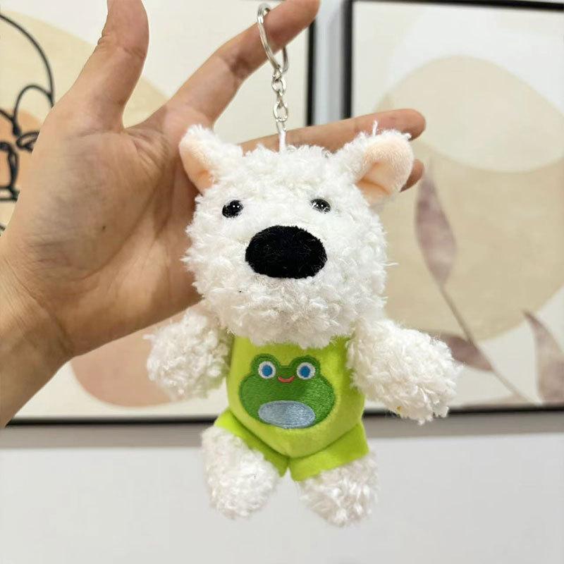 

Мягкий и приятный на ощупь плюшевый брелок в виде собаки вест-хайленд-уайт-терьера, очаровательный аксессуар в виде мягкой игрушки Keyring Green
