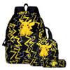 3-pack Pokémon Pikachu Ryggsäck Matlåda Pennfodral Set Barn Student Pokemon Väska