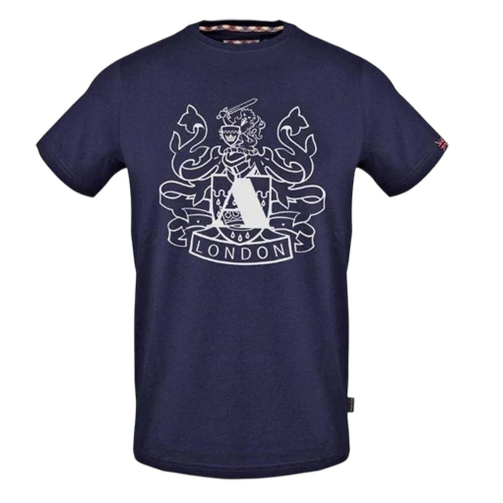 Aquascutum Herren Shield Aldis T-Shirt mit großem Logo