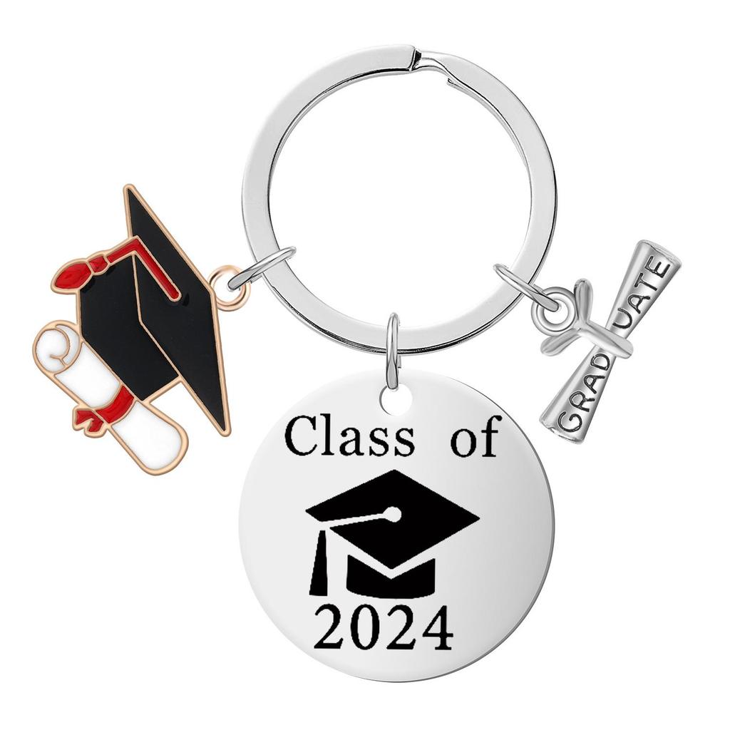 Stainless Steel Inspirational Graduation Keychain for Classmates and Teachers