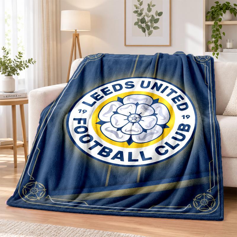 Leeds United Printed Flannel Blanket Warm Comfort Bed Throw For Indoor Home Decoration