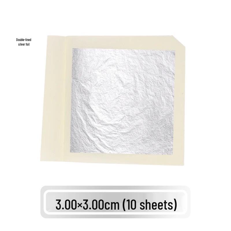 Pure 999 Silver Handicrafts: Single & Double Layer Silver Foil Paper Decor, Multiple Specifications Available