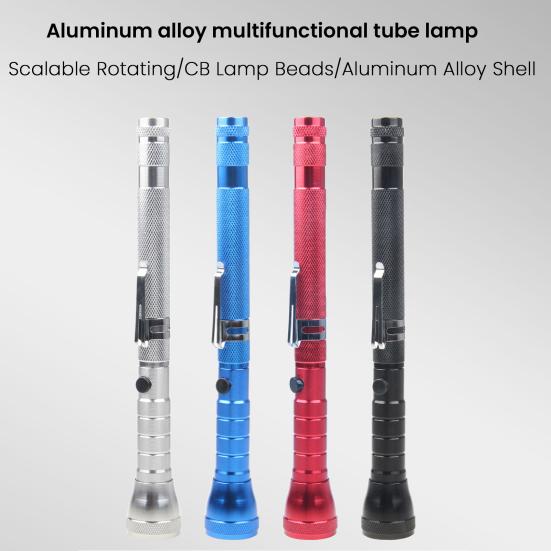 COB Flashlight with Telescoping Magnetic Pickup Tool Outdoor Camping Hiking Car
