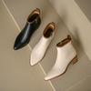 Krazing Pot Full Grain Leather Autumn Winter Shoes Med Heels Chelsea Boots Round Toe Keep Warm Zipper Mixed Color Ankle Boots