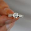 0.5/1/2/3 Carat Classic Six Claws Moissanite Engagement Ring 925 Sterling Silver Wedding Bands for Women Men Jewelry