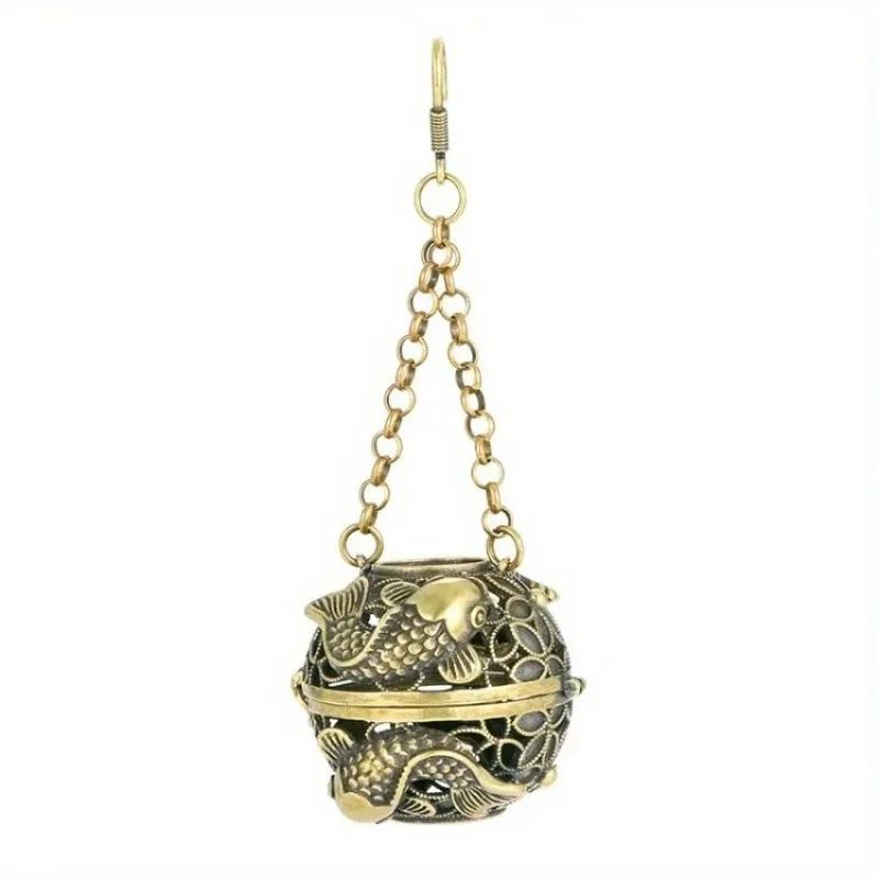 Incense Burner Car Home Pendant Hollow Brass Sachet Ball Antique Fragrance Ball with Hollowed Home