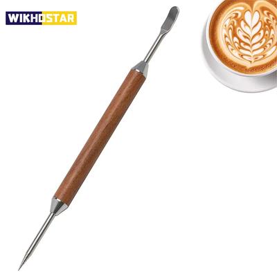 Kaffe Latte Art Pen i Rostfritt Stål Krydda Cappuccino Drag Nål Träsniderikrok för Floral Design