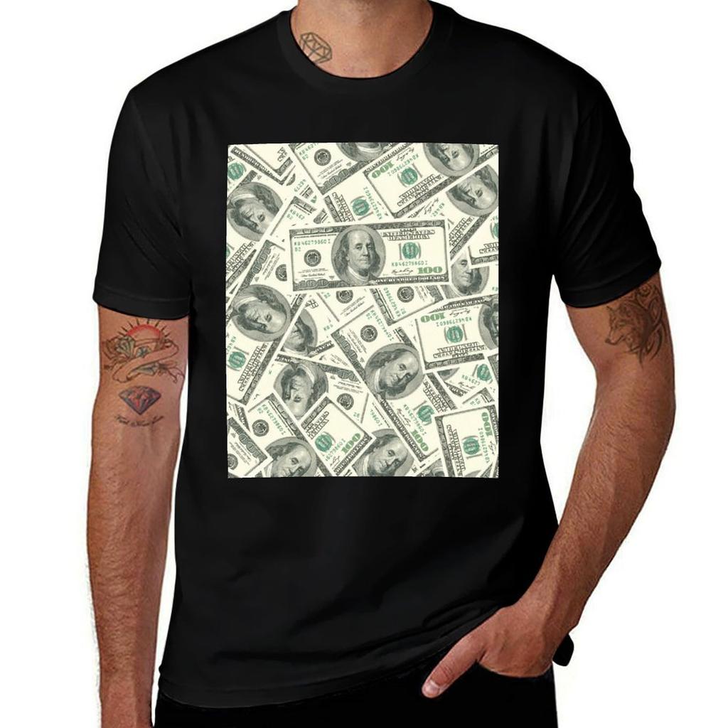 Money Money Money One Million Dollars Cash Onehundreddollar Bills By Airam Tshirt Cotton T Shirt Unisex Tshirt