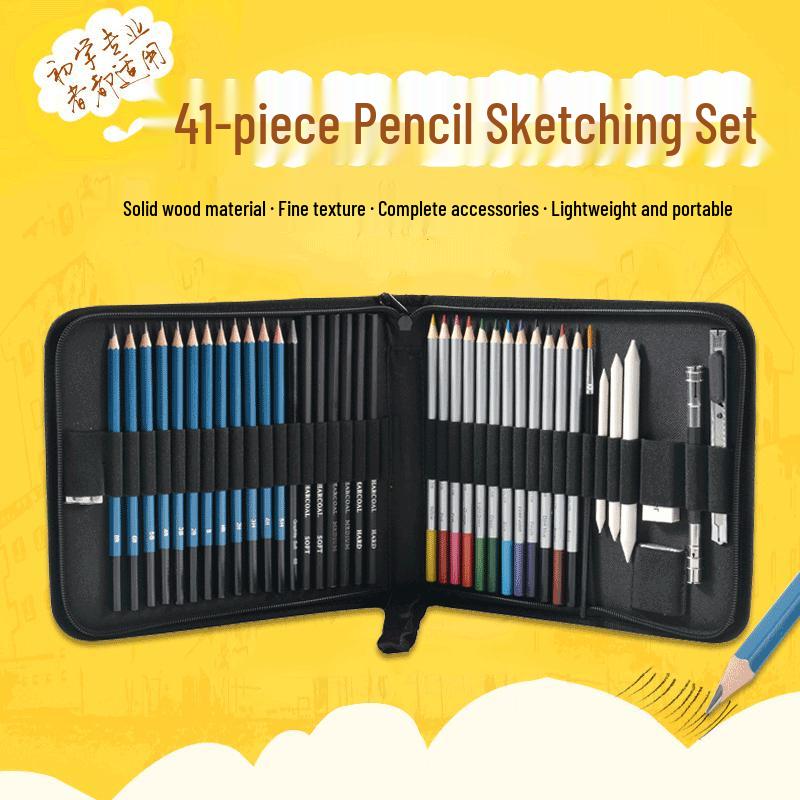41-Piece Children's Art Set: Colored Pencils & Watercolors for Sketching and Painting