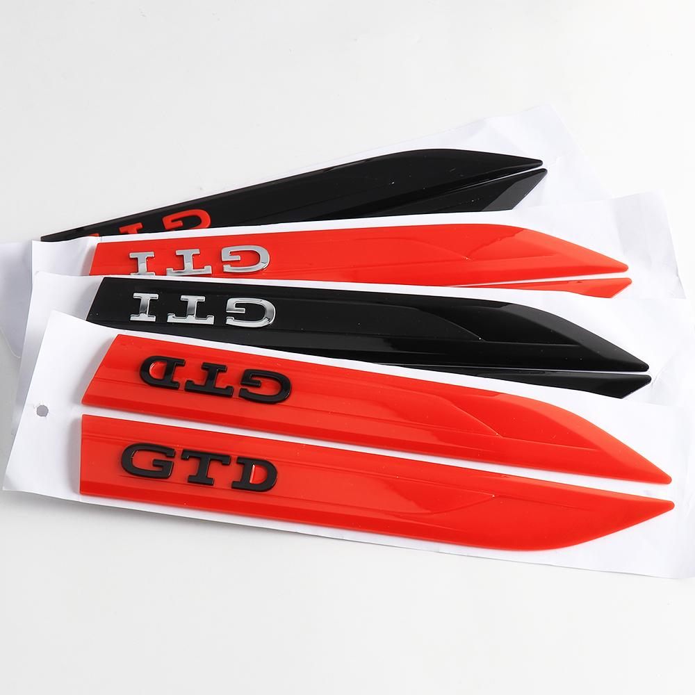2026 Hot For VOLKSWAGEN VW 2pcs Car Fender Side Blade Emblem Sticker Auto Decorative Accessories For VW GTI GTD Golf 7 8 Polo Ti