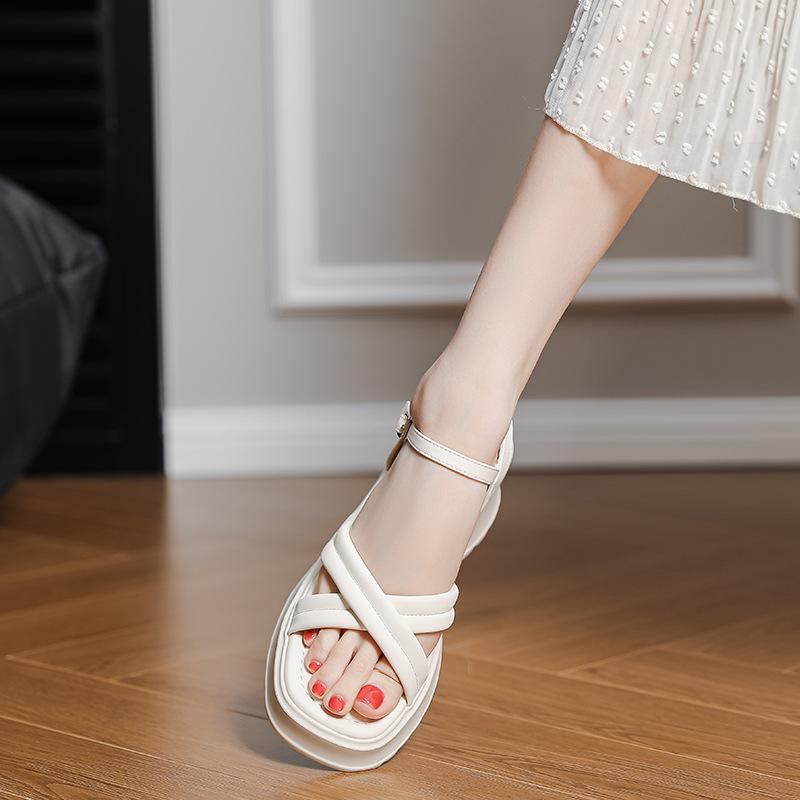 Not tired feet platform sandals women's super soft spring and summer new small 6 cm height increase open-toed Roman shoes small size shoes