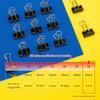 Deli 15mm Black Metal Long Tail Clips, 60-Pack