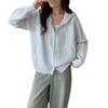 Drawstring Hooded Sweater Jacket Women's Autumn and Winter New Lazy Style Knitted Cardigan College Style Sweater