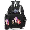 2 st/set K-Pop-tryckt ryggsäck med 750 ml vattenflaska för tonåring elev flicka pojke skolväska barnpresent stor kapacitet reseväska Mochila
