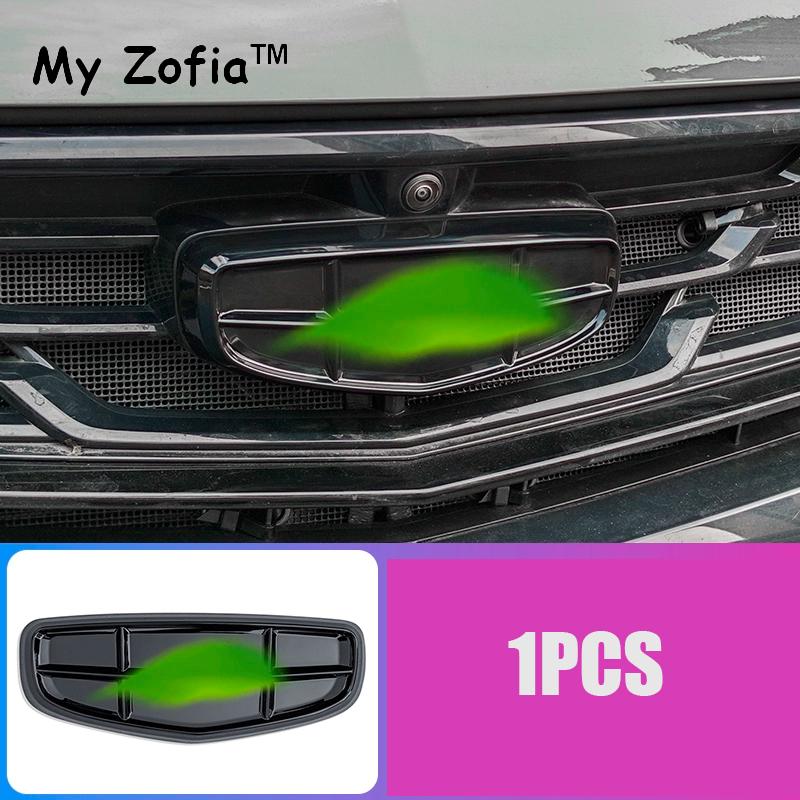 For New Geely Coolray 2023 2024 2025 Car Label Sticker Front Logo Frame Head Bumper Steering Wheel Decor Sticker Cover Black ABS