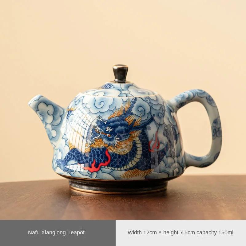 Chinese Underglaze Color Ceramic Teapot Tea Gift Customized Tea Infuser Tea Pot