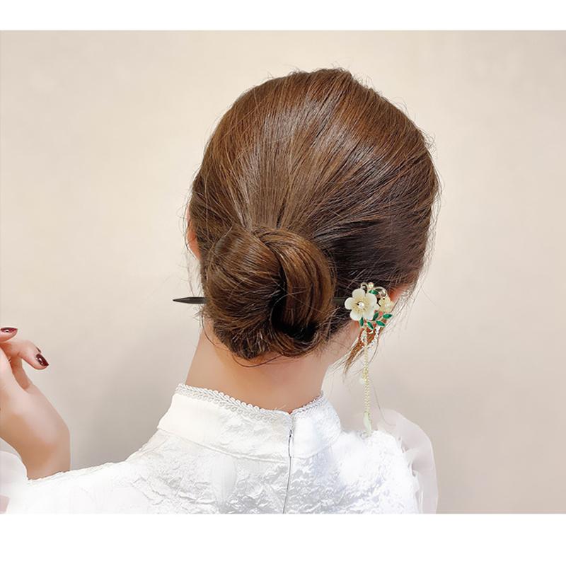 Nouveau Style Chinois Éventail Banane Gland Bâton à Cheveux Gland Fleur Costume Ancien Hanfu Vintage Accessoires Bâton à Cheveux Bombé Cadeaux