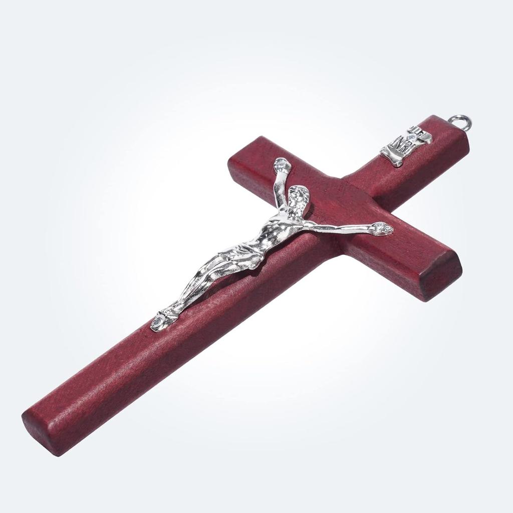 SHAOQINLIN 24 Pieces Crucifix Wall Cross, 4.7 Inch Wooden Wall Hanging Cross Wall Decor Home Decor