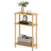 Bamboo Side Table, 3-Tier Slim End Table, Nordic Style, for Living Room, Bedroom, Office, Tool-Free Assembly, Natural Wood Finish