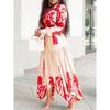 European and American Women's Fashion Summer New Long Sleeve Printed Turn-down Collar Irregular Loose Plus Size African Export Dress