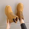 Martin boots women's winter explosion British style women's shoes mountaineering short boots velvet rhubarb boots